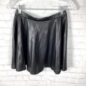 Made by Johnny Faux‎ Leather Skater Mini Skirt Size Large Black Made in USA